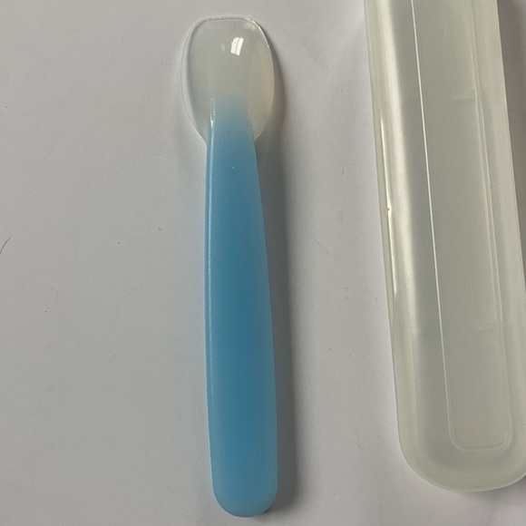 Glasslock Jr. Baby Spoon With Case Soft Safe Blue Silverware - Picture 13 of 14